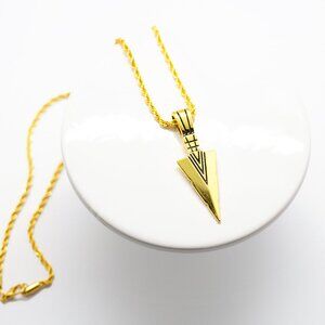New Gold Plated Arrow Necklace Pendant